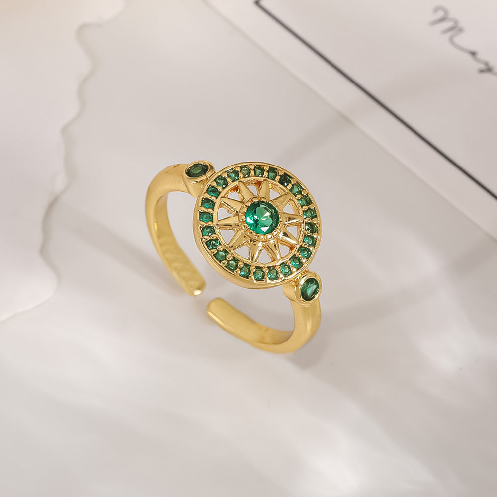Women's Open-end Zircon Fashionable Classy Simple Cold Feeling Goddess Rings