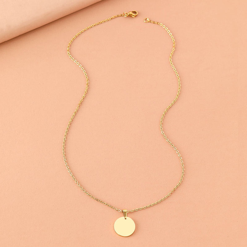 Women's Glossy Surface Round For Simple Clavicle Pendants