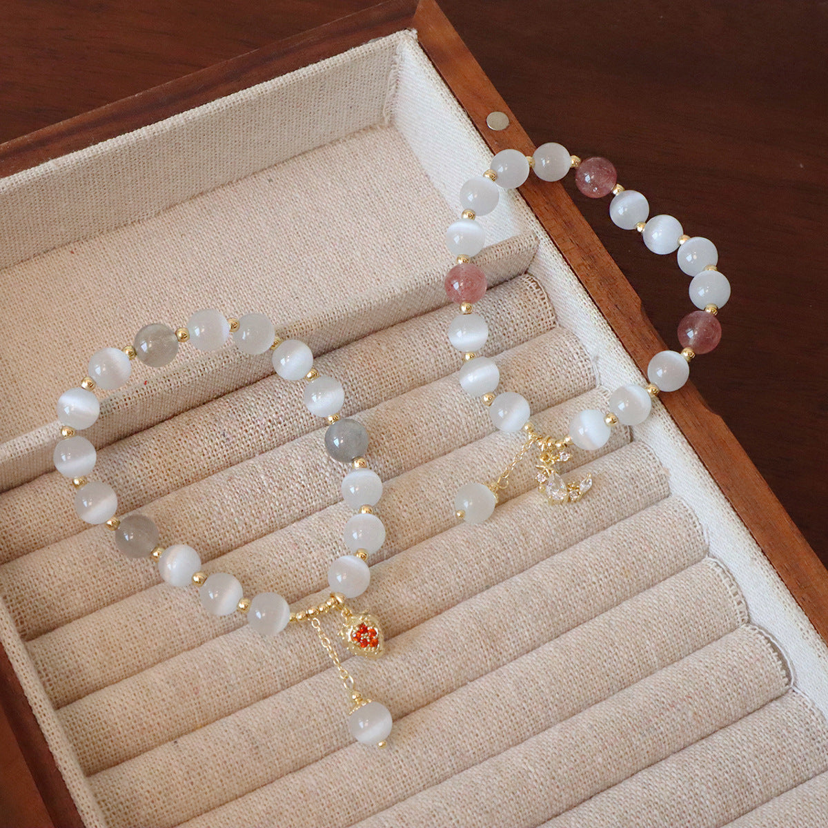 Opal Peace Buckle Beaded National Fashion Chinese Style Design Bead Bracelets