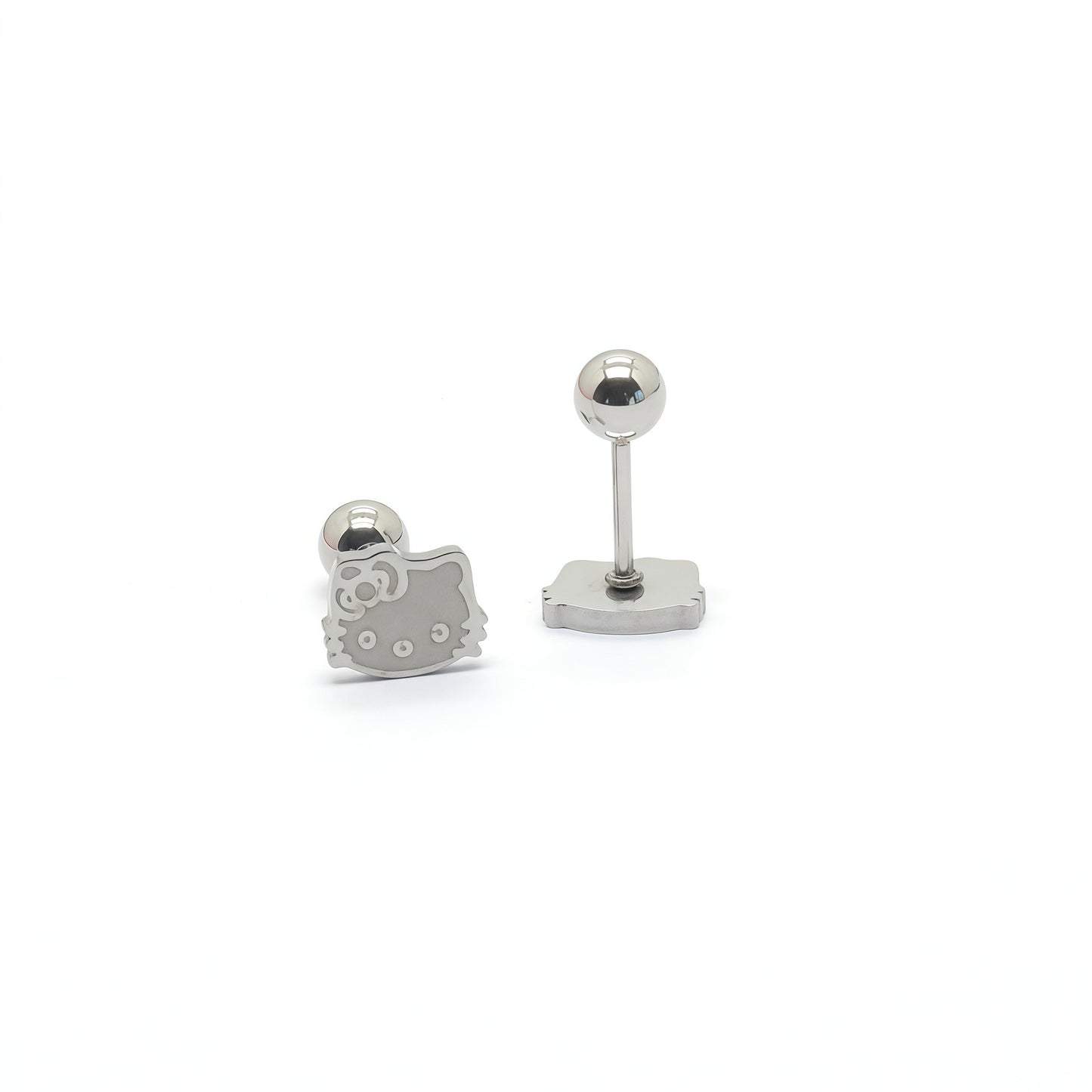 Stainless Steel Cute Cat Screw Ear Bone Fashion Earrings