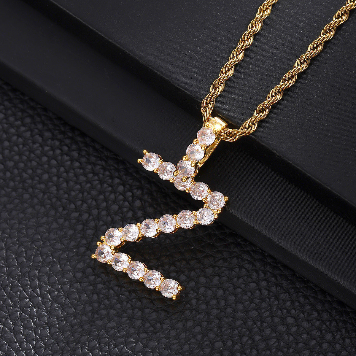 Women's & Men's English Letters Copper Inlaid With Zircon Pendants