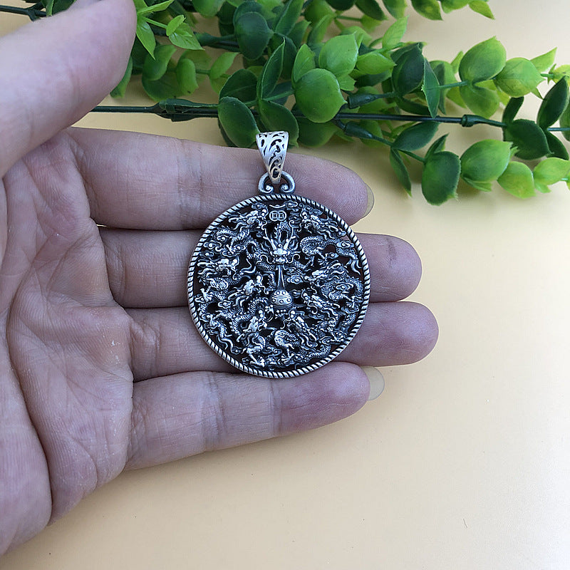 Men's Style Thai Sier Dragon Solid Hollow Pendants