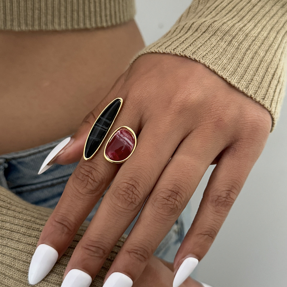 Women's Style Retro Minority Single Design Versatile Ring