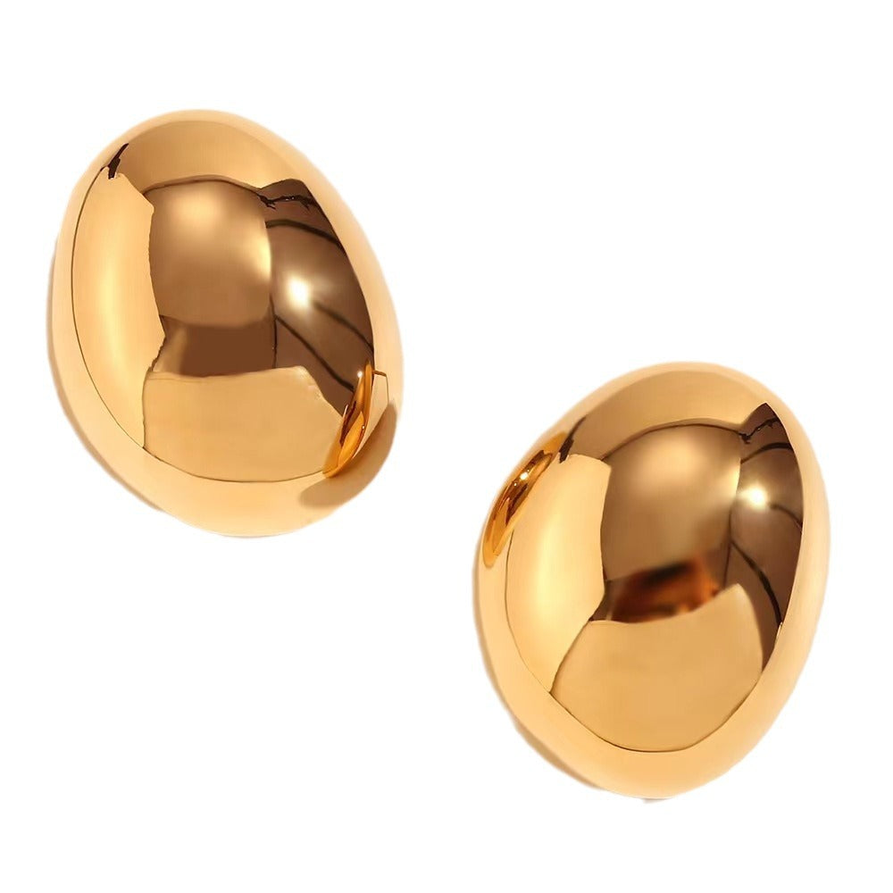 Plated Real Gold Exaggerated Light Luxury Female Niche Design Stud Earrings