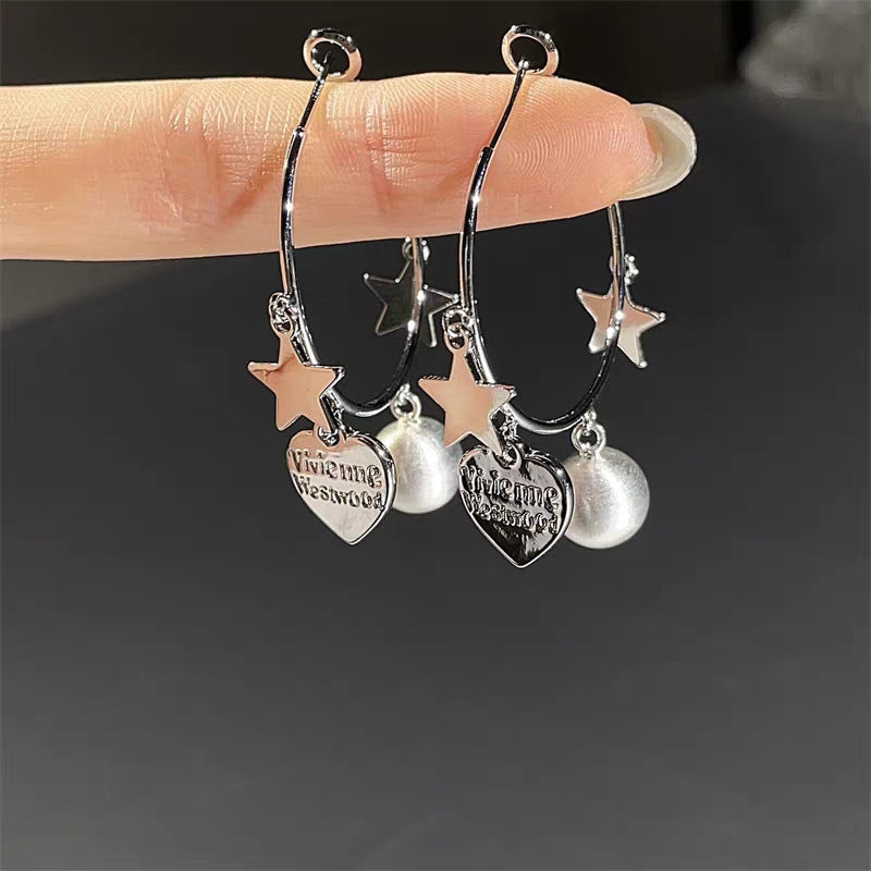 Women's Sier Big Diamond For Light Luxury Temperament Fashionable High-grade Exquisite Earrings