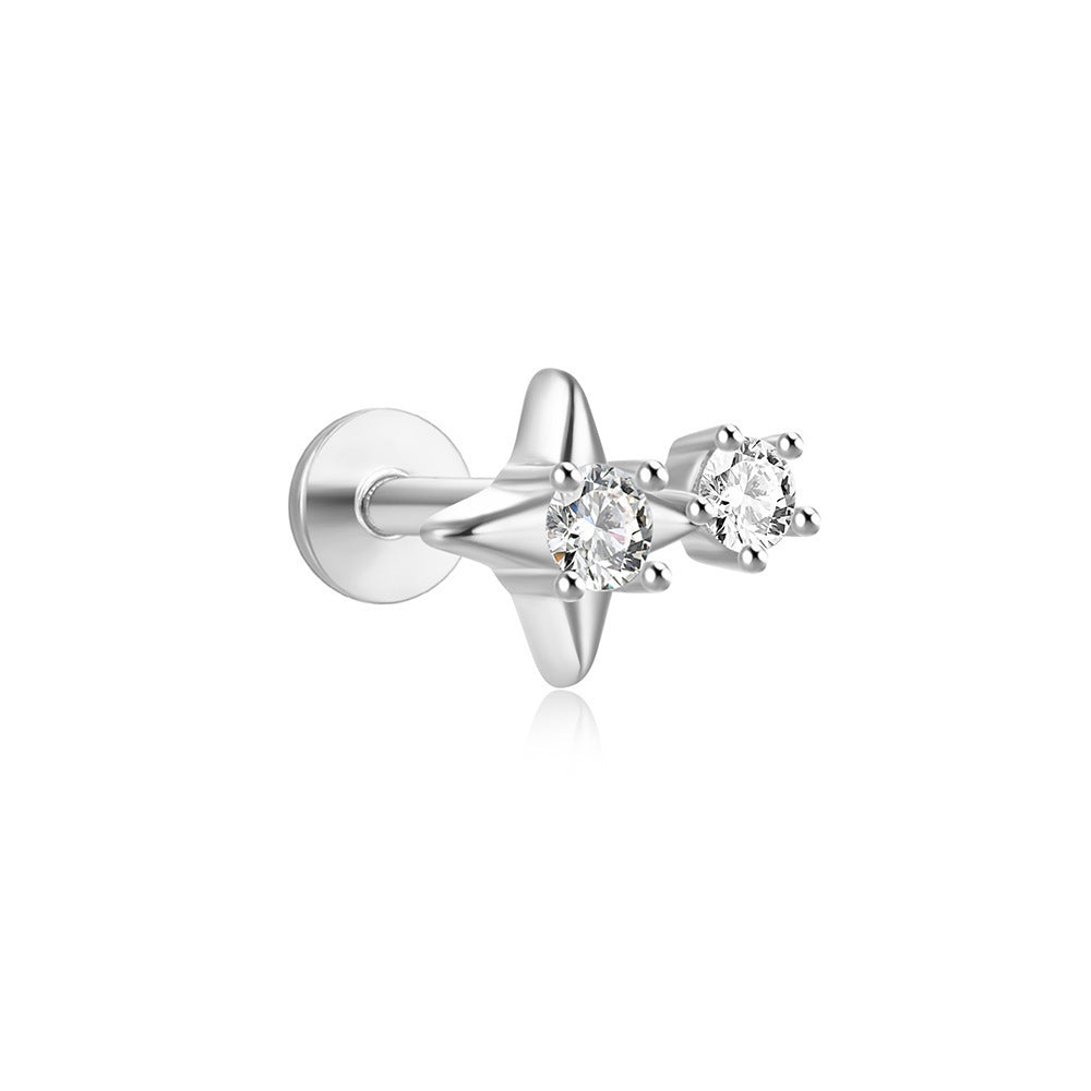 Women's Stars Fashion Flat Head Piercing Thread Ear Earrings