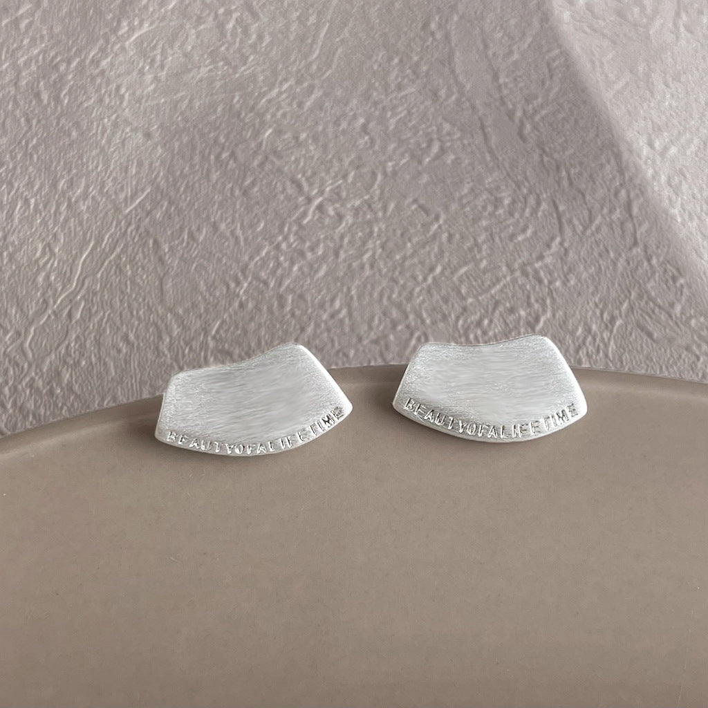 Matte Texture Geometric Female Niche Fashion Earrings