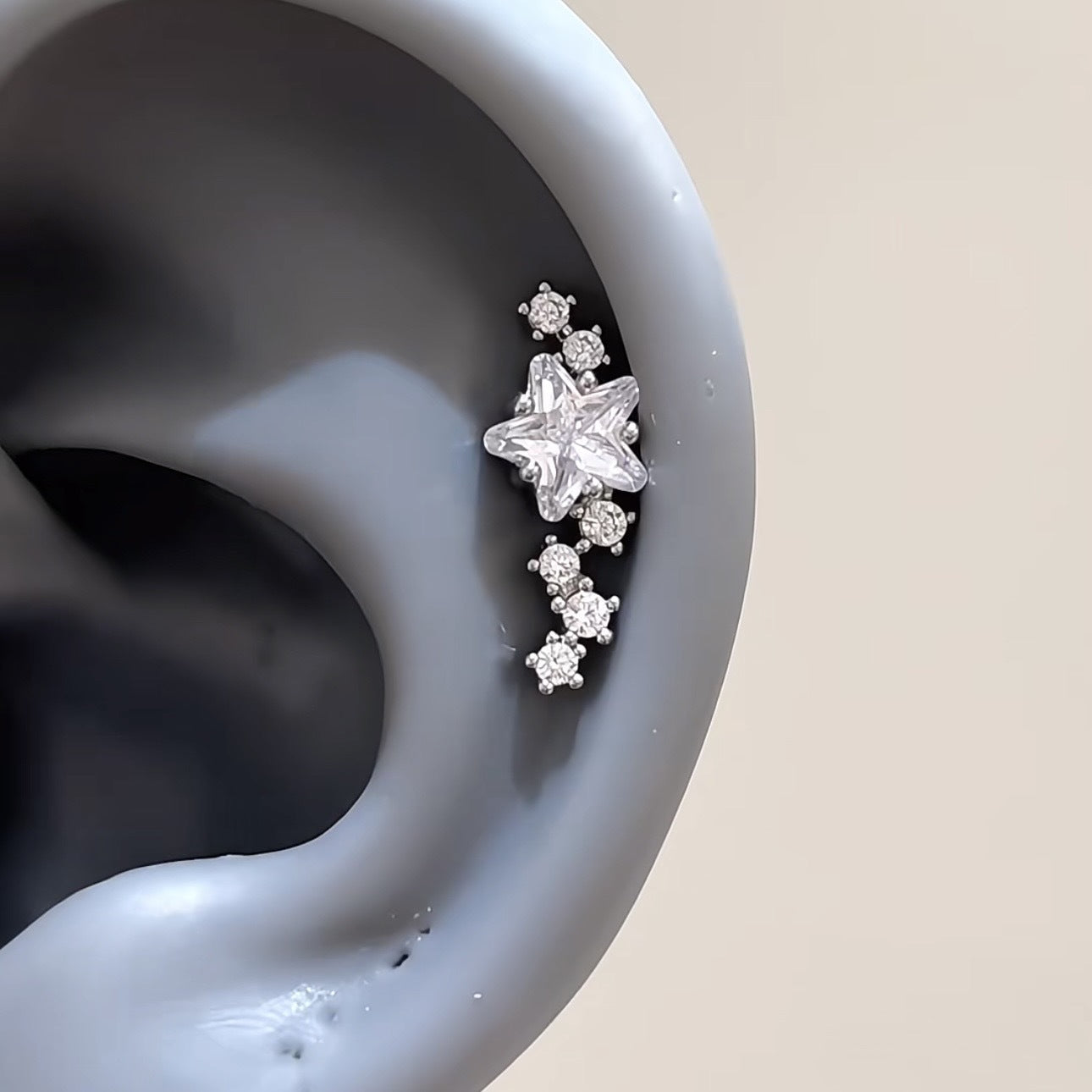 Dipper Star Flash Meteor Ear Bone Medical Titanium Steel Stud Earrings