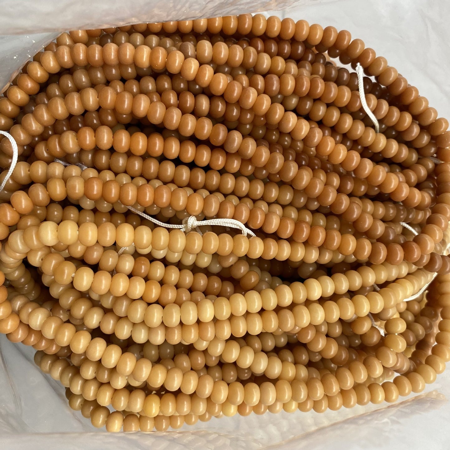 Women's & Men's White Jade Bodhi Corypha Old Barrel Beads Seed Buddha Crafts Bracelet