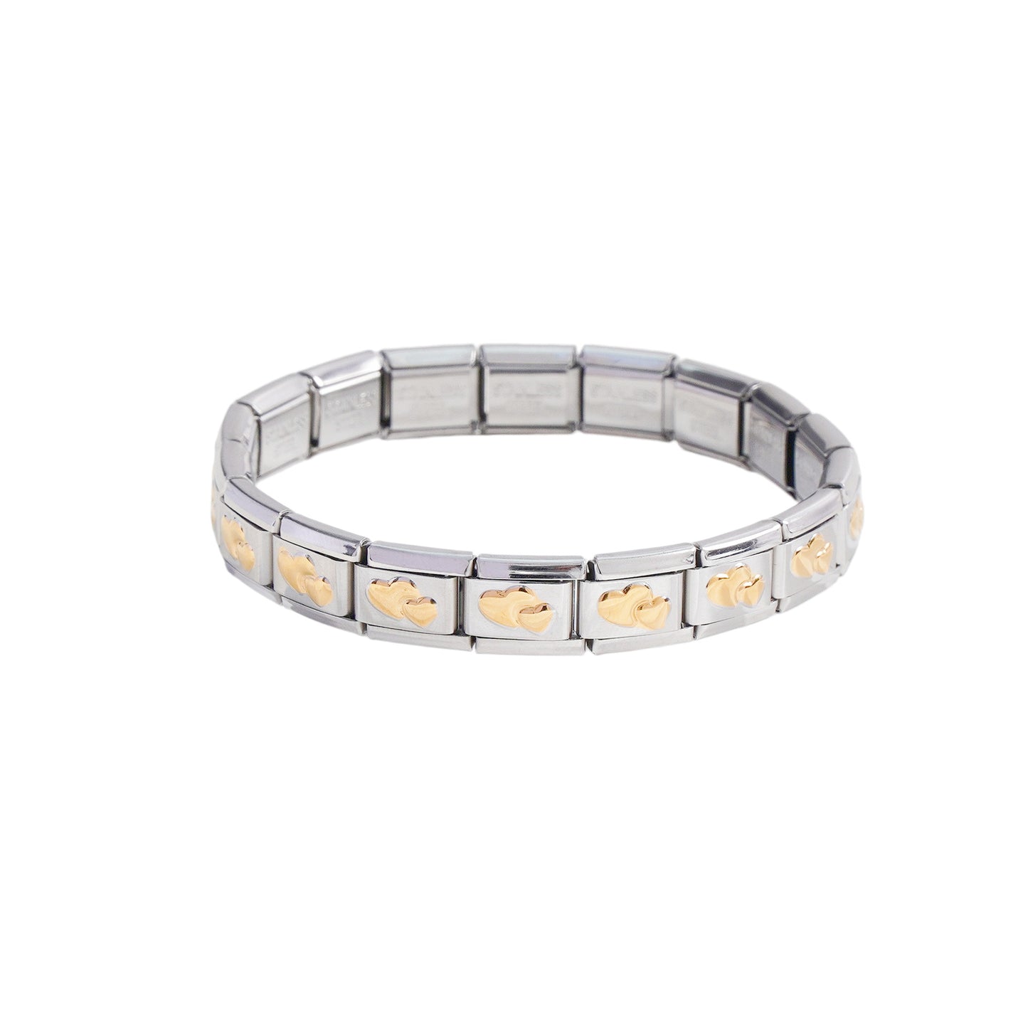 Steel Module Elastic Vacuum Plating Real Gold Bracelet