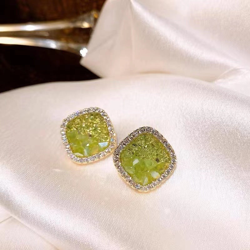 Women's Crystal For Design High-grade Gradient Effect Light Stud Earrings