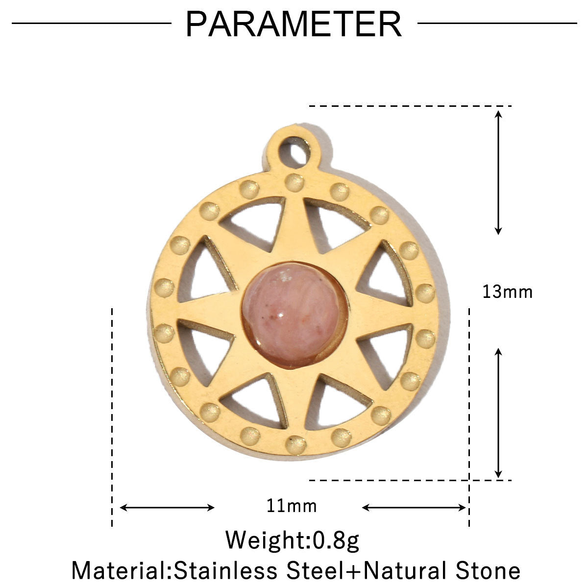 Natural Stone French Style Retro Titanium Pendants