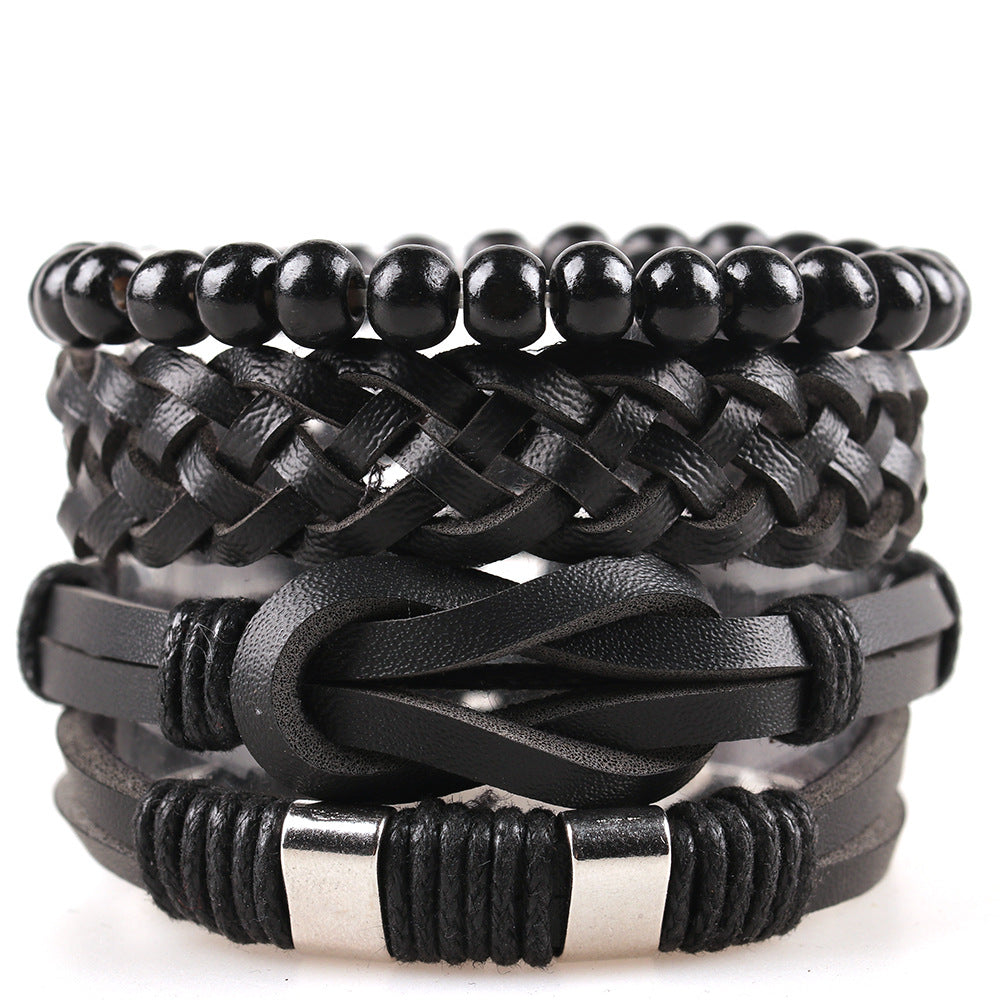 Women's & Men's Ornament Simple Hand Woven Rope Leather Bracelets