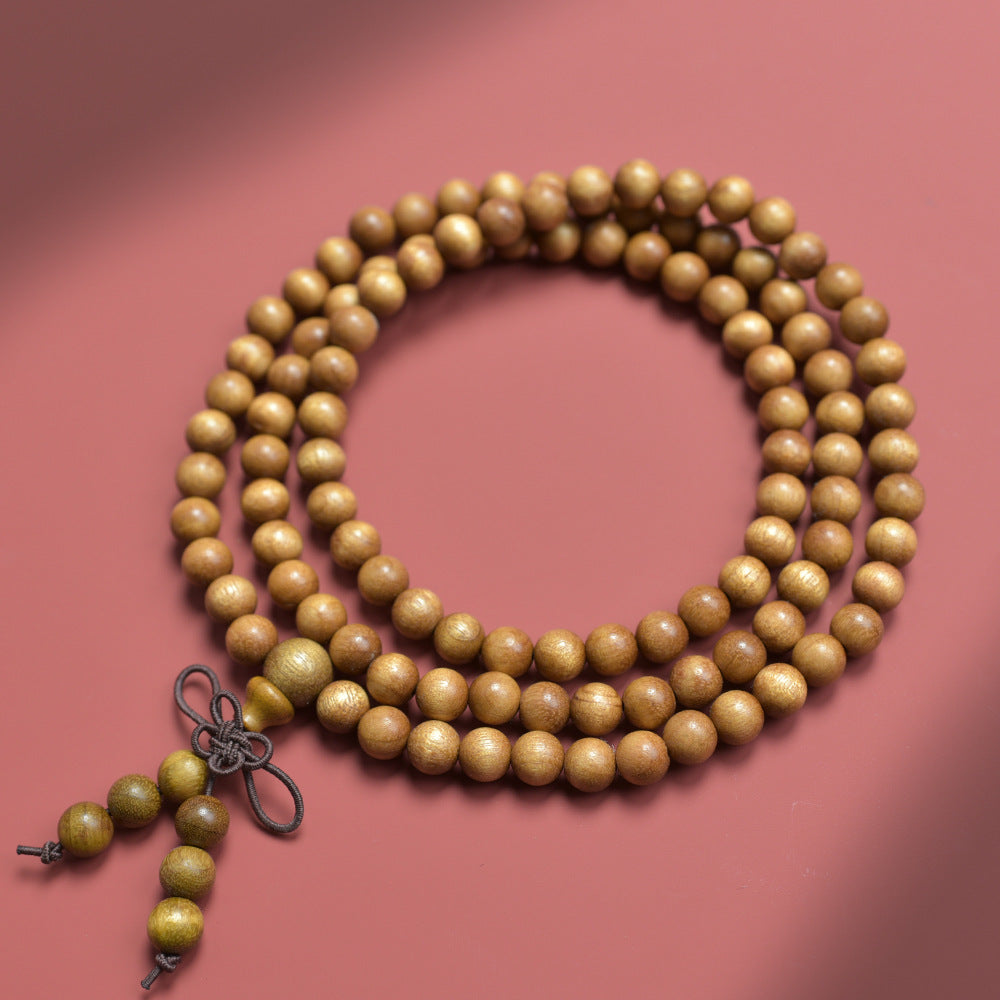 Men's S. Lee Natural Crafts Phoebe Gold Silk Water Ripple Wooden Bracelet