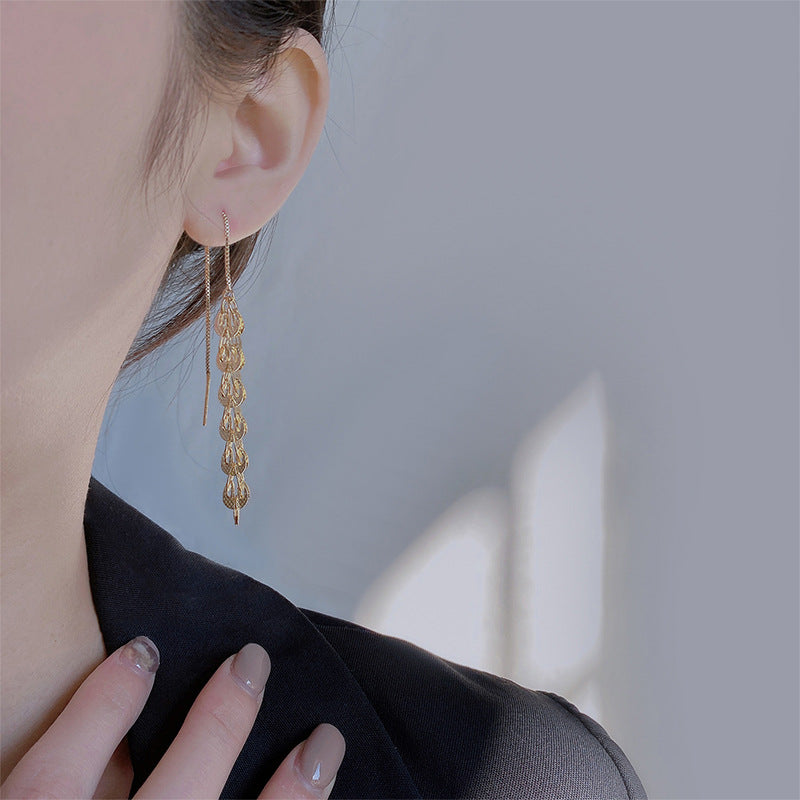 Chain Phoenix Tail Simple Tassel Column Rings