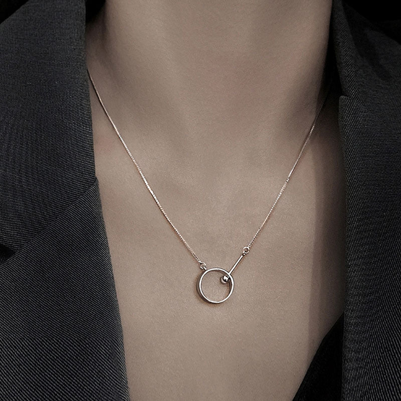 Women's Circle Geometry For Affordable Luxury Fashion Minimalist Style Niche Necklace