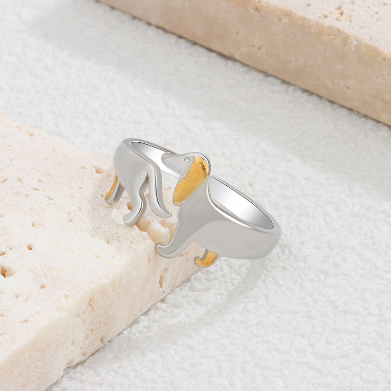 Dachshund Cute Animal Cure Chinese Zodiac Rings