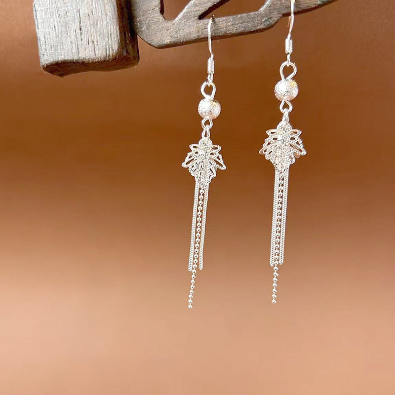 Sier Ethnic Style Peacock Retro Ear Hook Vintage Scenic Spot Earrings