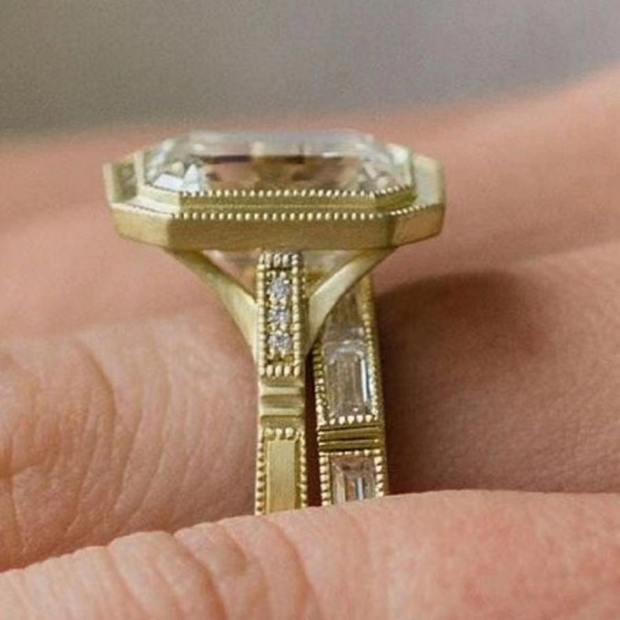 Women's Luxury Gold Zircon Set Fashion Wedding Rings