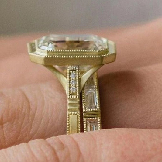 Women's Luxury Gold Zircon Set Fashion Wedding Rings