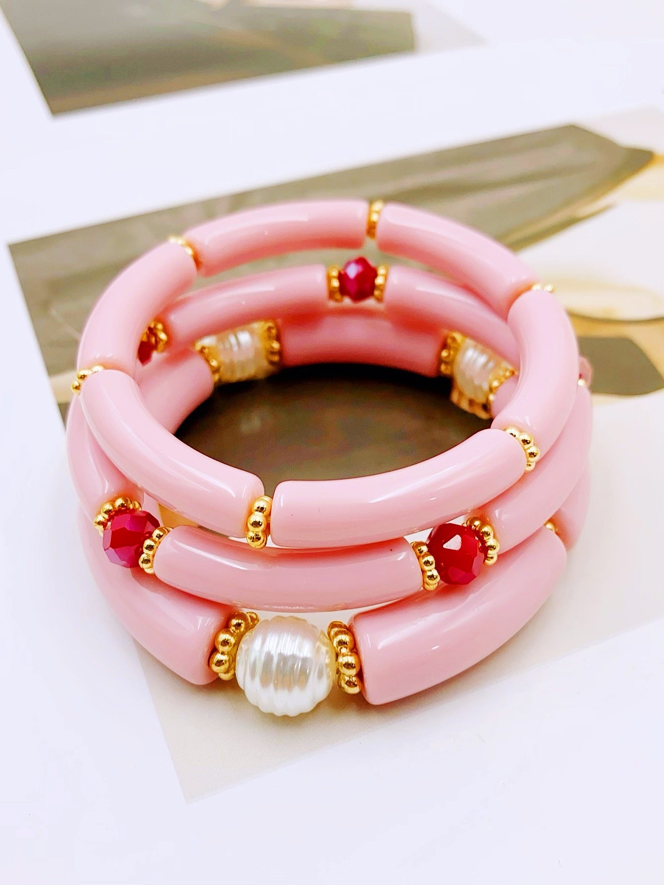 Fashion Simple Acrylic Beaded Ladies Elbow Bracelets