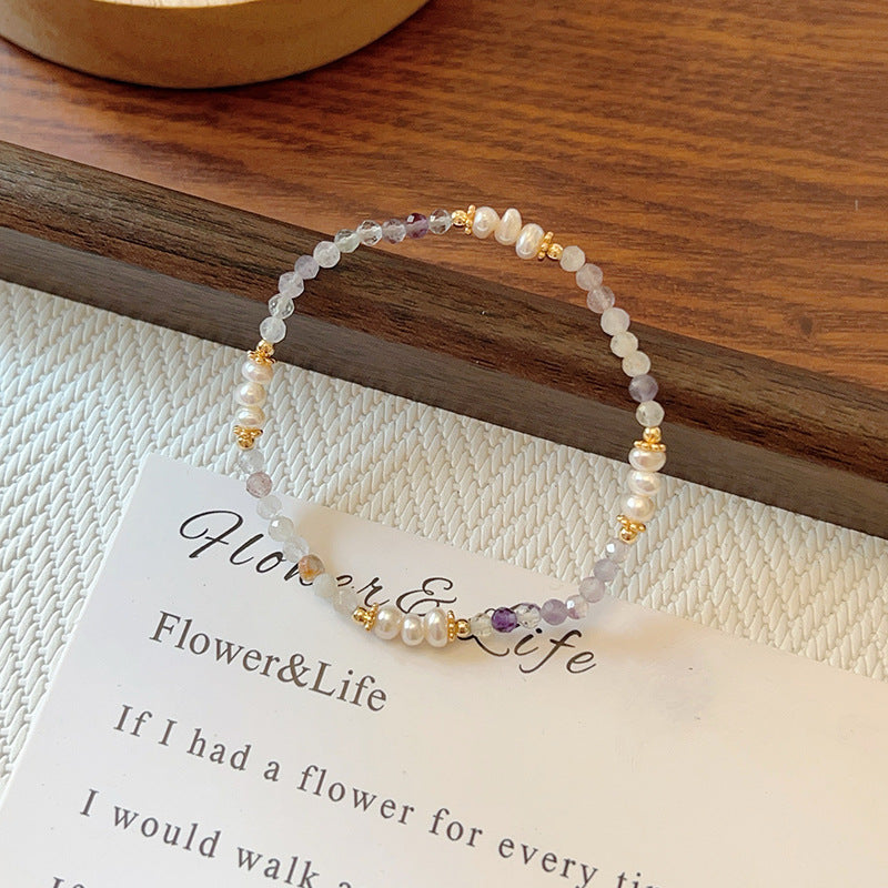 Natural Stone Crystal String Beads Style Design Dopamine Bracelet