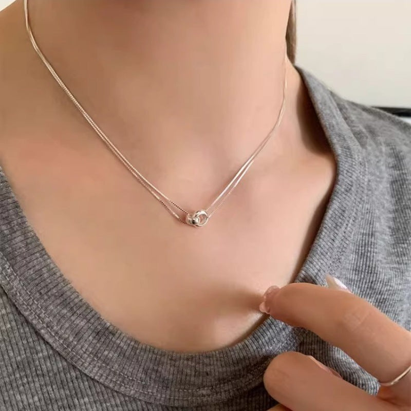 Women's Simple Buckle Design Clavicle Chain Necklace