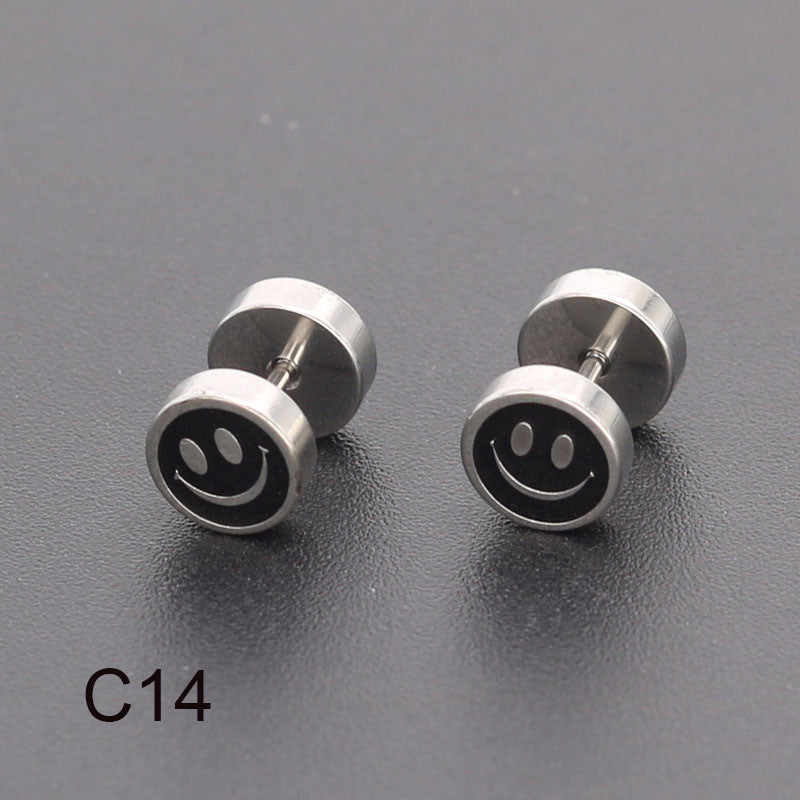 Bilateral Epoxy Titanium Steel Ear Drip Bone Fake Extender Earrings