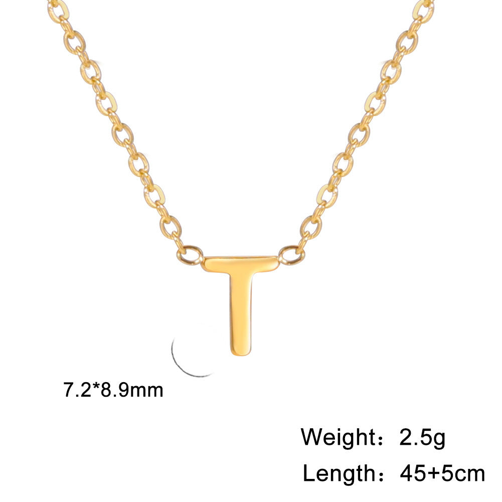 Cut Letter Titanium Steel Ornament Female Niche High Necklaces