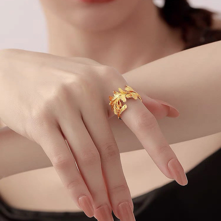 Bends Hitches Gilded Design High-grade Gold Rings