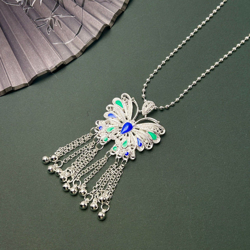 Peacock Sweater Chain Ethnic Style Artistic Exaggerated Necklaces