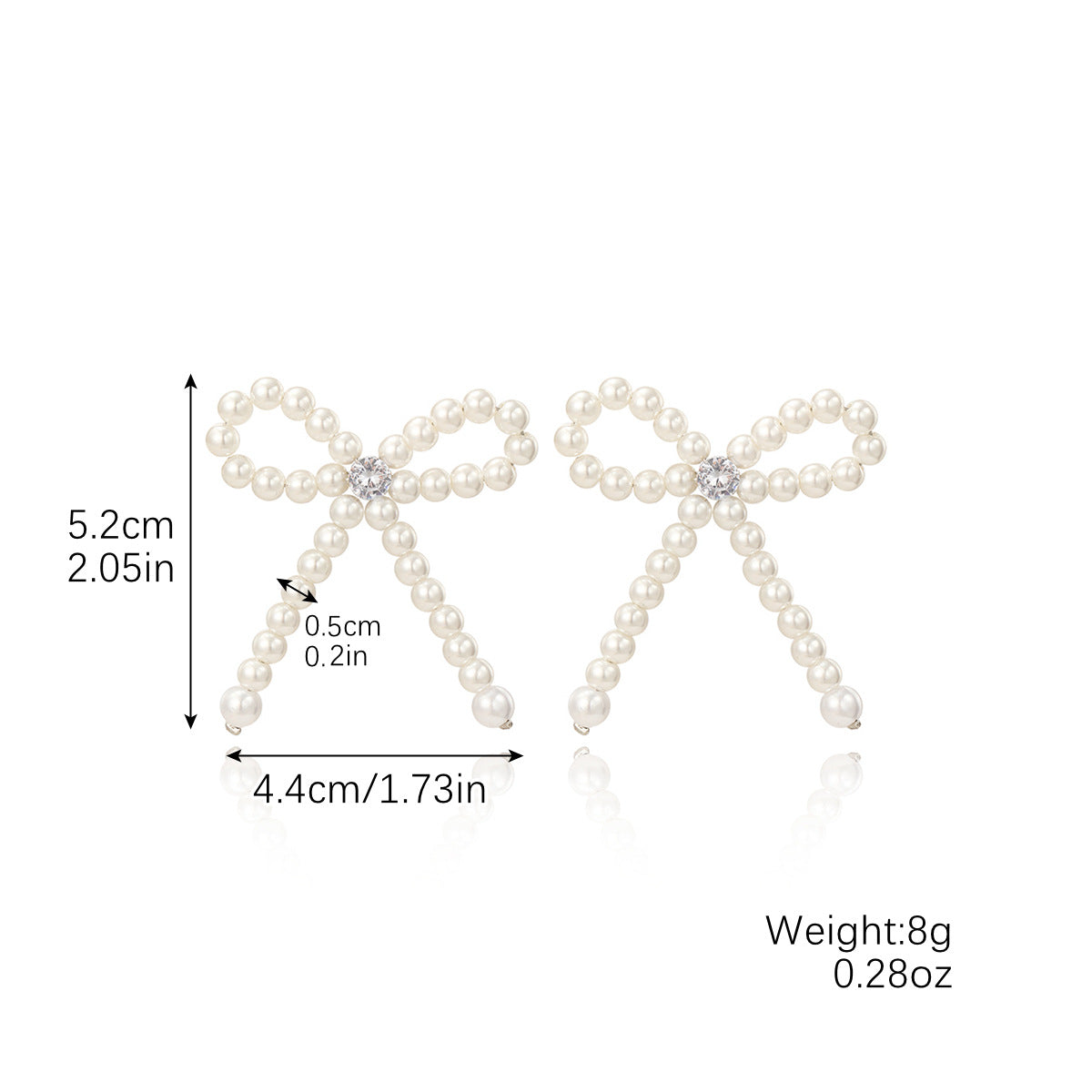 Metal Personality Fashion Imitation Pearl Beaded Earrings