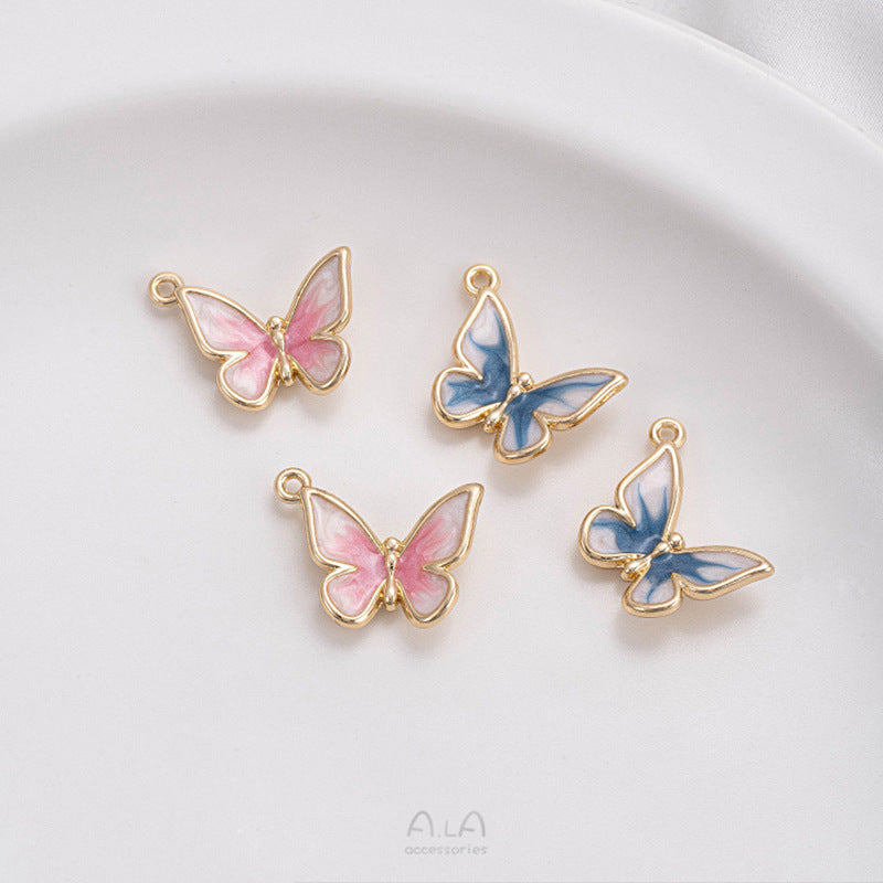 Enamel Drop Oil Blue White Pink Pendants