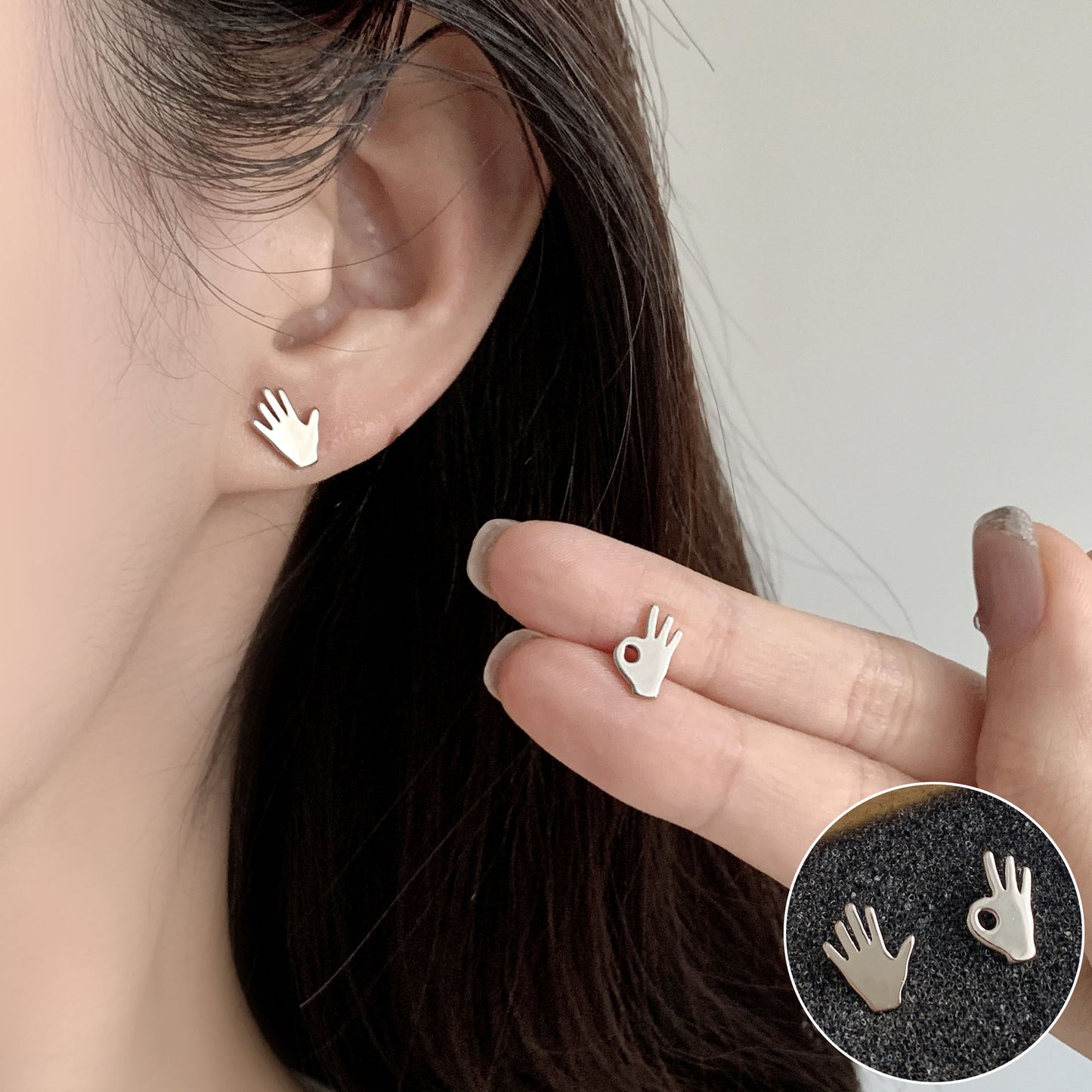 Women's Korean Fashion Temperamental Minority Design Style Petite Stud Earrings