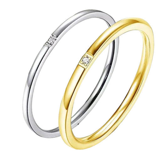 Women's Steel Electroplating Light Luxury Style Stainless Rings