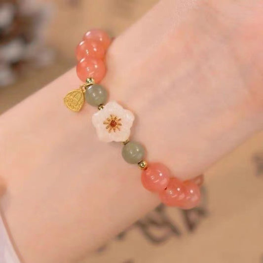 Women's Peach Blossom Design Braid Rope Ancient Bracelets