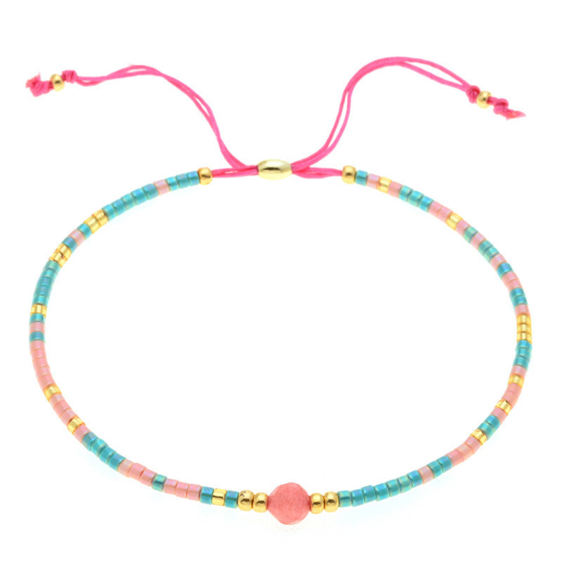 Sweet Mixed Color Bead Handmade Beaded Friendship Rope Bracelet
