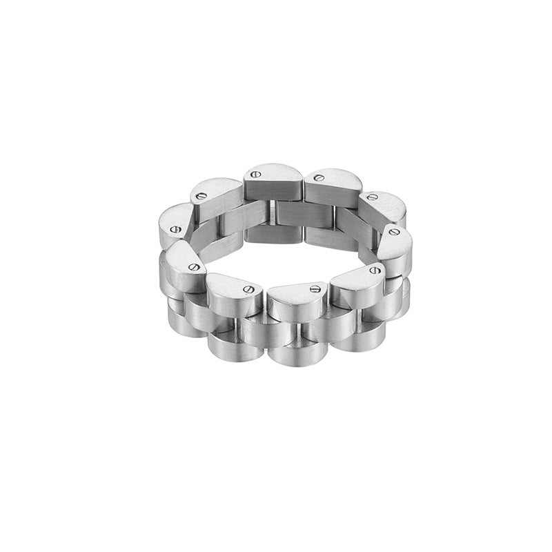 Men's Fashion Titanium Steel Lady Couple Strap Gold Hip Ring