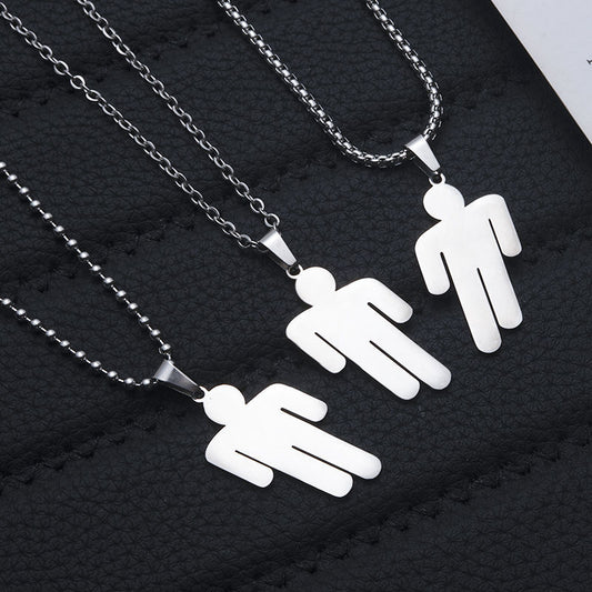 Men's Minority Simple Hip Hop Titanium Steel No Fading Sweater Necklaces