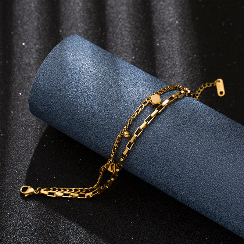 Titanium Steel Female Gold Fashion Light Bracelet