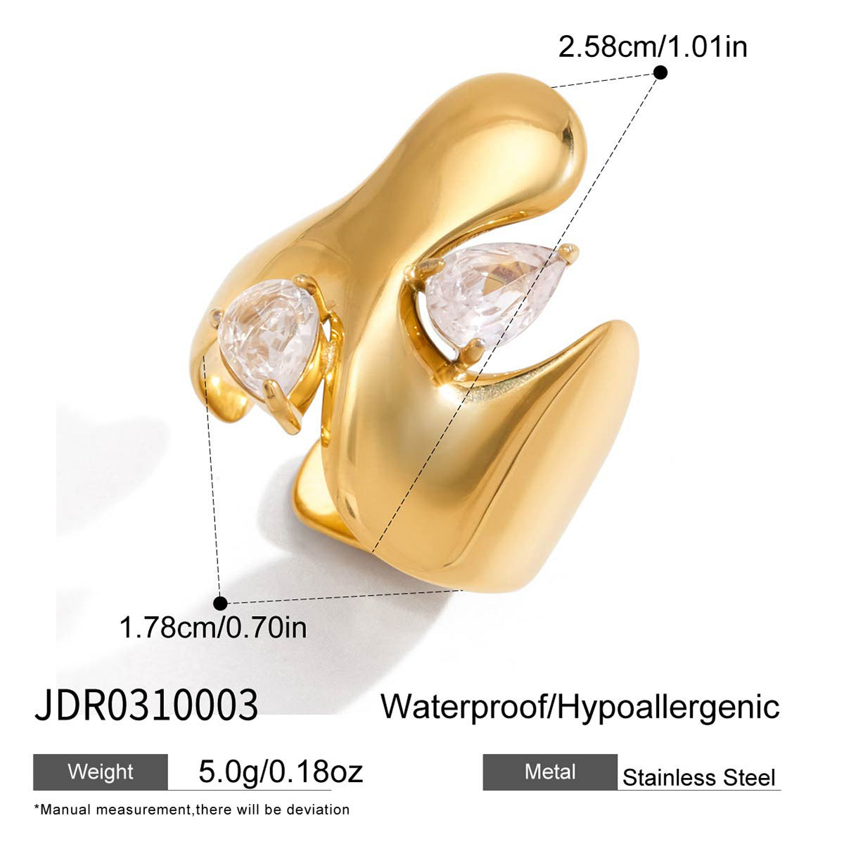 Diamond Light Luxury High-grade Titanium Jewellery Ring