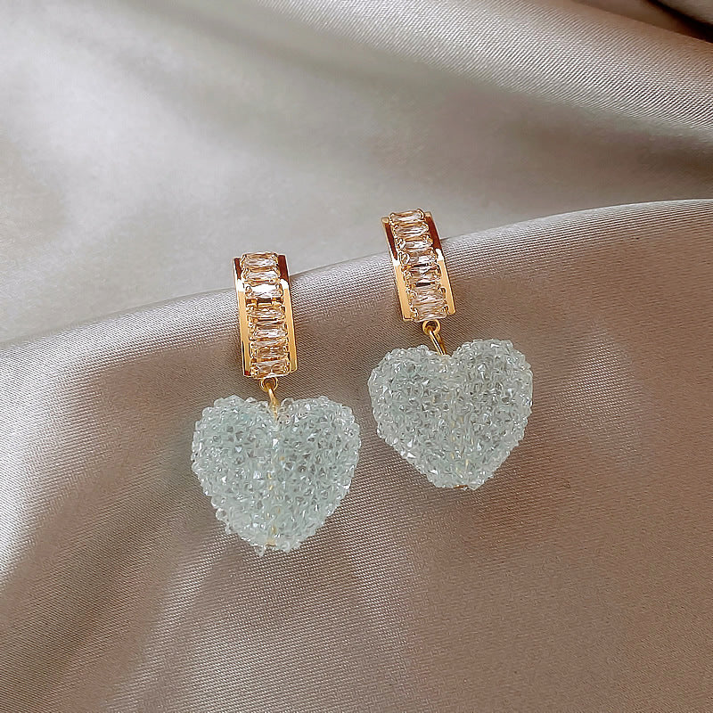 Full Of Peach Heart Trendy Elegant High-grade Cute Earrings