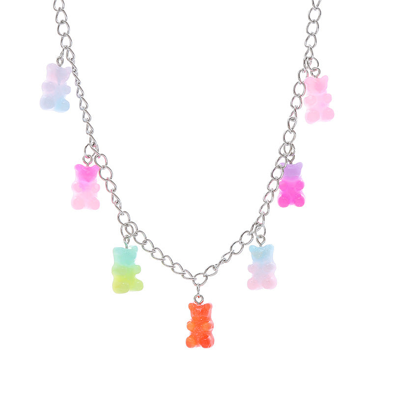 Women's Jelly Gummy Bear Cool Disco Hip Pendants