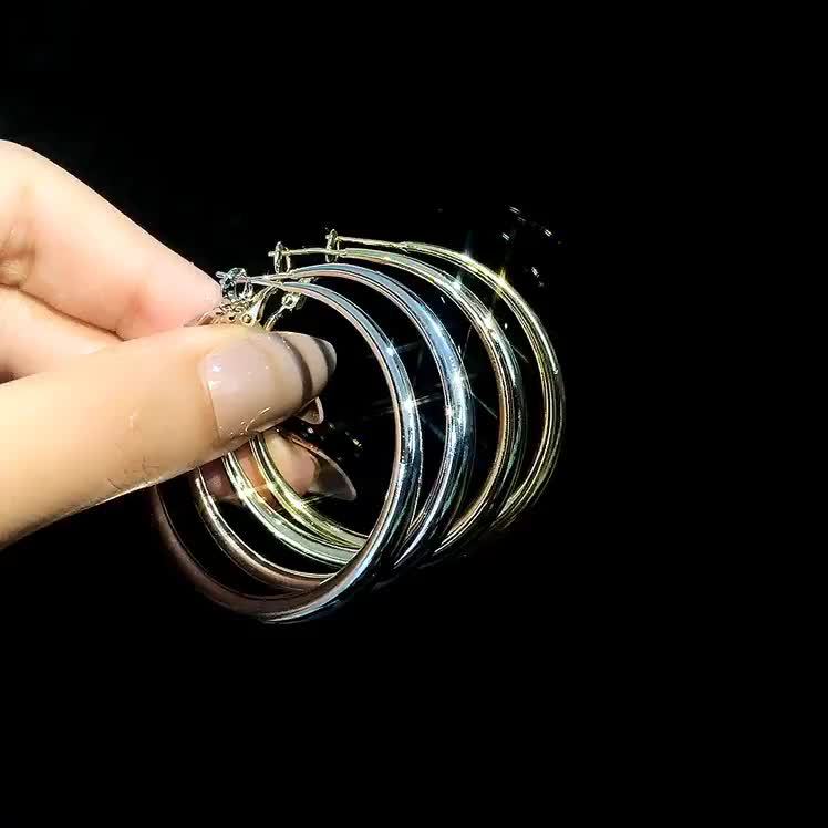 High-grade Thick Metal Circles Large Personality Earrings
