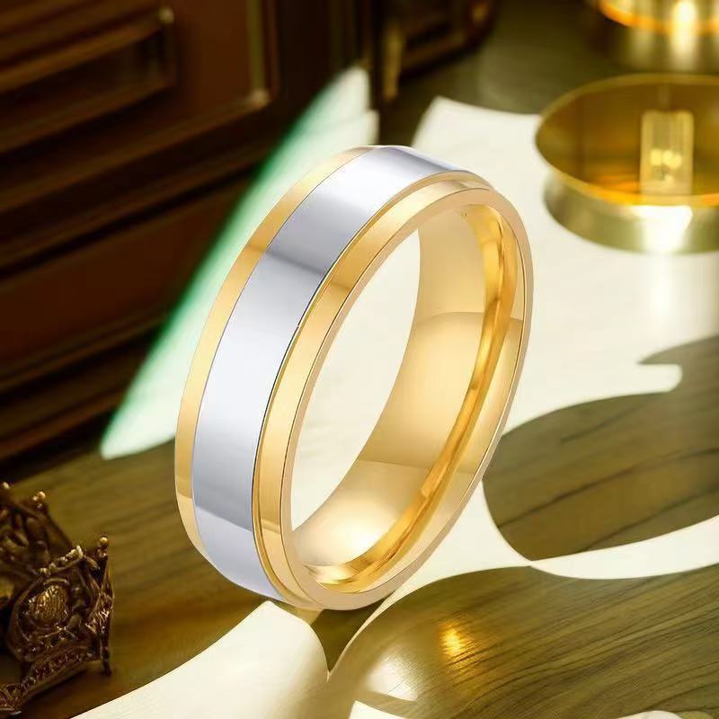 Steel Couple Pairs Of Wind Diamond Niche Simple Rings