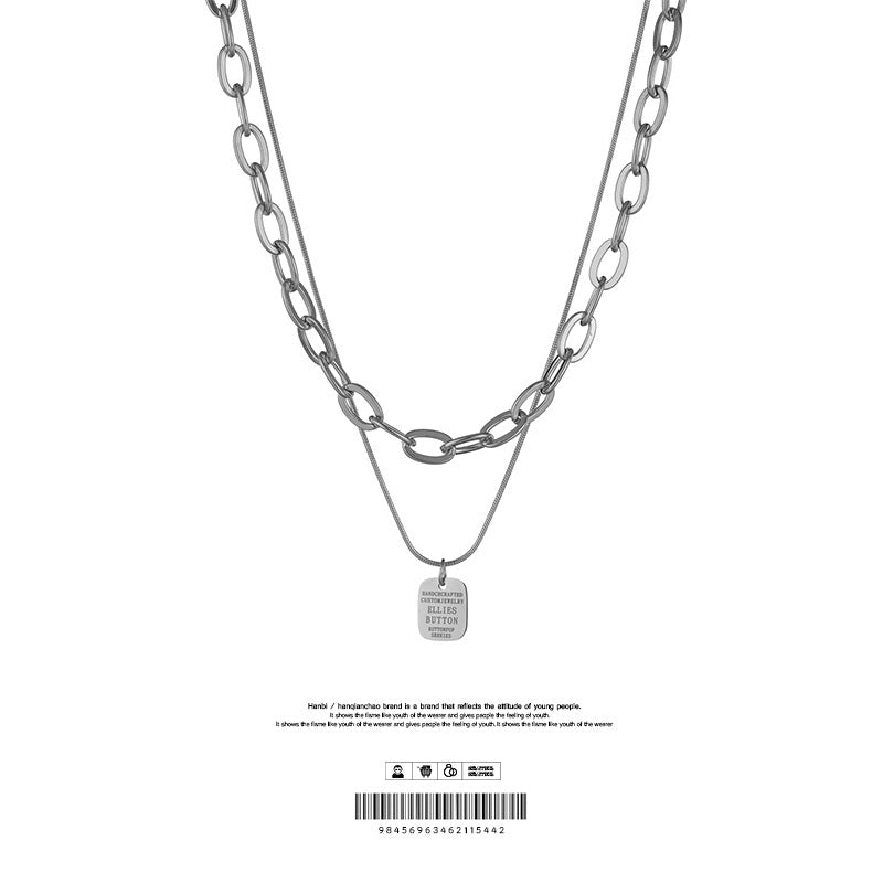 Cold Style Hip Hop Twin Clavicle Necklaces