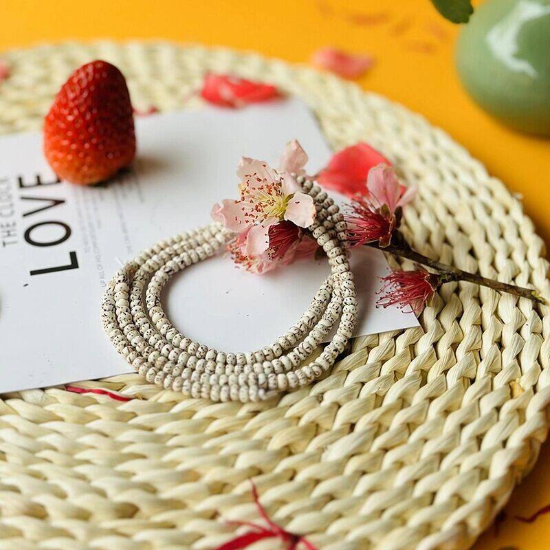 Bodhi Natural Mini Seed White Crafts Cat's Eye Bracelet