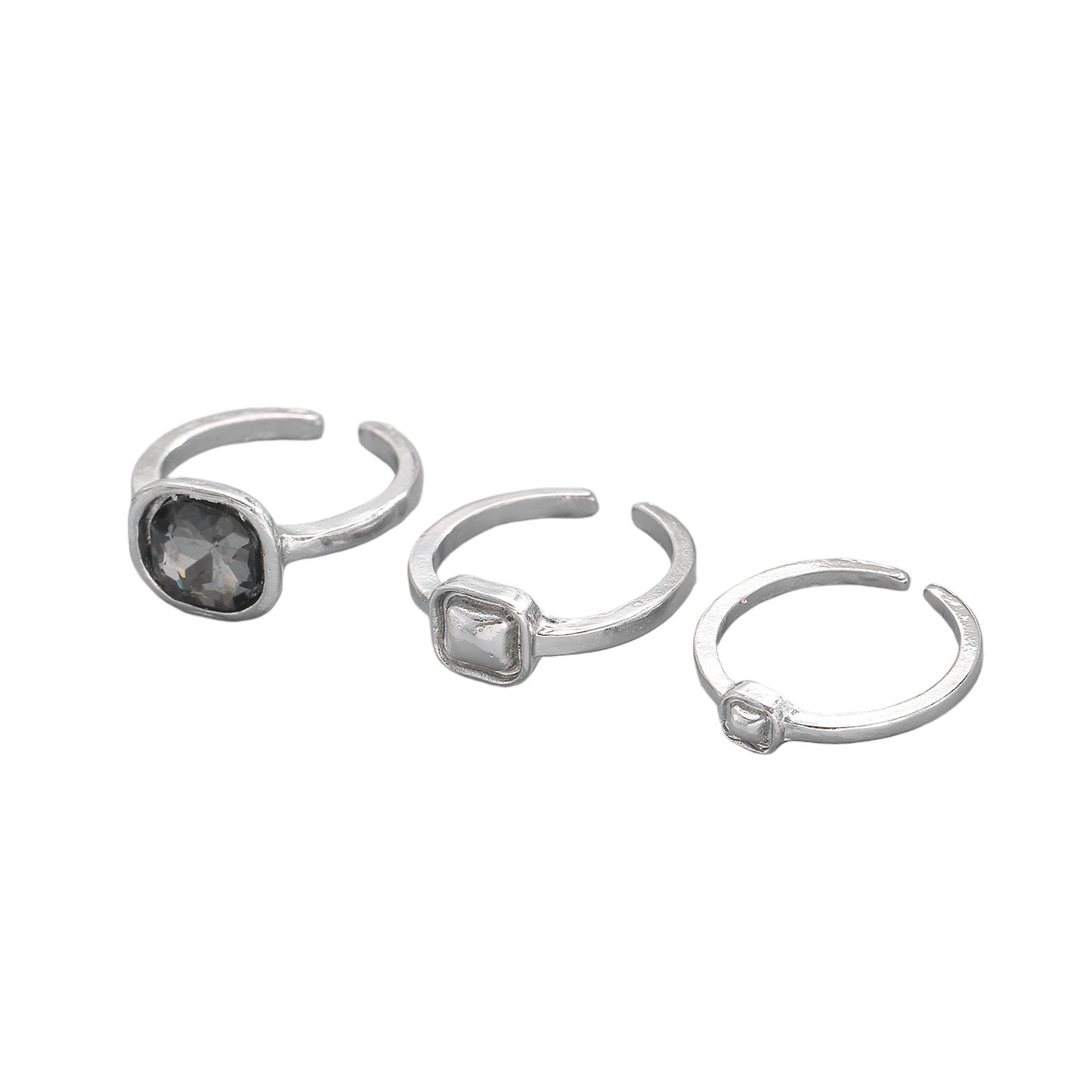 Sier Affordable Luxury Style Irregular Suit Geometric Fashion Design Sense Rings