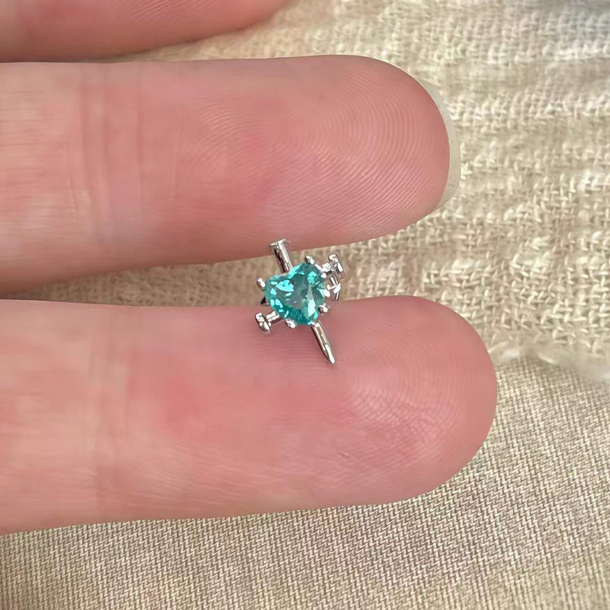 Medical Titanium Steel Four Leaf Clover Ear Screw Bone Pin Stud Earrings