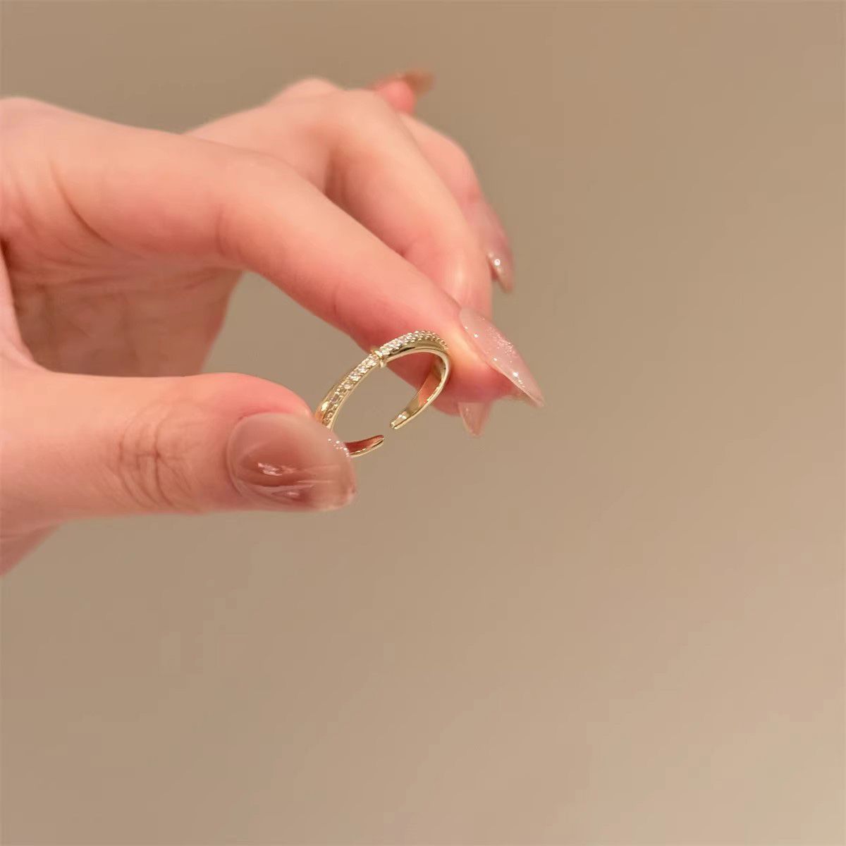 Zircon Simple Female Opening Adjustable Index Finger Light Luxury Rings